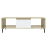 ZNTS Coffee Table White and Sonoma Oak 103.5x60x35 cm Engineered Wood 806027