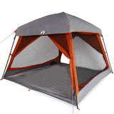 Family Tent Cabin 6-Person Grey and Orange Waterproof 4009568