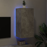 TV Wall Cabinet with LED Lights Concrete Grey 40.5x35x80 cm 837263