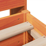 Bed Frame without Mattress Wax Brown 200x200 cm Solid Wood Pine 3323367