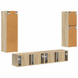 TV Cabinet Set Wall-mounted 4 pcs Sonoma Oak Engineered Wood 3409035