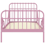 Extendable Bed Frame without Mattress Pink Metal 80x130/200 cm 324743