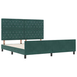 ZNTS Bed Frame in Dark Green, 180x200 cm, Velvet 3344894