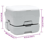 Portable Camping Toilet Grey 41.5 x 36.5 x 30 cm 42001425
