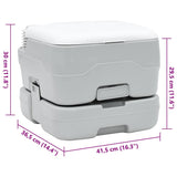 Portable Camping Toilet Grey 41.5 x 36.5 x 30 cm 42001425