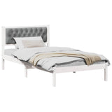 Bed Frame Light Grey 100 x 200 cm Solid Pine Wood 878213