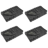 Anti-Slip Faux Rabbit Fur Blanket Olite 4 pcs Dark Grey 42021807