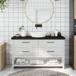 Bathroom Countertop Dark Brown 120x30x cm Treated Solid Wood 3156234