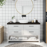 Bathroom Countertop Dark Brown 120x30x cm Treated Solid Wood 3156234