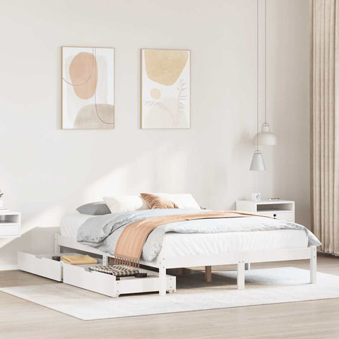 Bed Frame without Mattress White 120x190 cm Small Double Solid Wood Pine 3301425