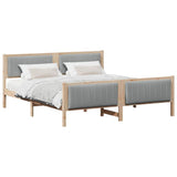 Bed frame Brown and light grey 180 x 200 cm Solid pine wood 3394303