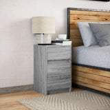 ZNTS Bedside Cabinet with LED Lights Grey Sonoma Engineered Wood 852017