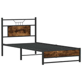 Bed Frame without Mattress Smoked Oak 80x200 cm Engineered Wood 4106899
