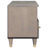 TV Cabinet with Drawer Grey 100 x 33 x 46 cm Solid Mango Wood 4018790