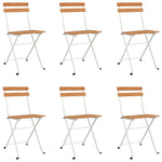 Folding Bistro Chairs 6 pcs Solid Wood Acacia and Steel 3152108