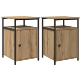 Bedside Cabinet with Drawer 2 pcs Artisan oak Engineered Wood 879504