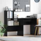 Desk with Shelf Black Oak 131.5 x 50 x 106.5 cm Engineered Wood 869299
