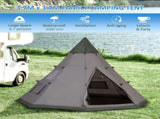 6 Men Tipi Tent with Carry Bag - Grey T3398P348696