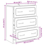Drawer Cabinet Smoked Oak 66 x 34.5 x 87 cm Engineered Wood 895760