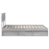 Bed Frame Grey Sonoma 160 x 200 cm Solid Pine Wood 3409740