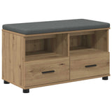 Hall Bench with Cushion with Drawer Artisan Oak 80 x 38 x 46 cm 891463