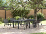Garden Dining Set 7 pcs Anthracite Powder-coated Steel 3378812