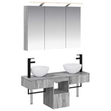 Bathroom Cabinet Set 4 pcs Grey Sonoma 100 x 14.5 x 70 cm 3406260