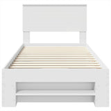 Bed Frame with Headboard White 90 x 200 cm Engineered Wood 3408802