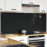 Kitchen Backsplash 2 pcs Black 80 x 60 cm Tempered Glass 3415547