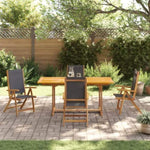 ZNTS 5 Piece Garden Dining Set Solid Wood Acacia and Textilene 3279268