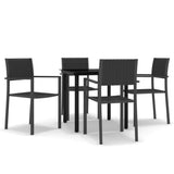 Garden Dining Set Black Powder-coated steel, plastic, glass 3099264