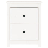 ZNTS Bedside Cabinets 2 pcs White 50x35x61.5 cm Solid Wood Pine 813682