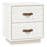 Bedside Cabinet White 40x34x45 cm Solid Wood Pine 818327