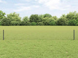 Fence with Post Grey 0.4 x 25 m Steel and PVC 3336584