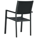 Garden Dining Set Black Powder-coated steel, glass, plastic 3099275
