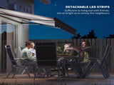 2.5 x 2m Electric Awning with LED Light and Remote Controller, Aluminium Frame DIY Retractable T3398P327920
