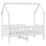 Kids' House Bed Frame without Mattress White 80x160 cm Pine 850711