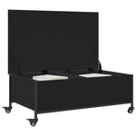 ZNTS Coffee Table with Wheels Black 91x55x34 cm Engineered Wood 842296