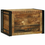Storage Box Brown and Black 80 x 50 x 50 cm Rough Mango Wood 4016745