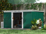 9ft x 4ft Metal Garden Shed, Outdoor Tool House with Foundation Kit, Ventilations and Double Doors, T3398P317791