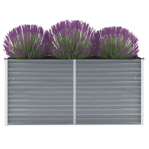 ZNTS Garden Raised Bed Galvanised Steel 160x40x77 cm Grey 44848