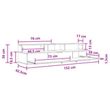 Studio Desk White 152 x 42.5 x 36 cm Engineered Wood 8006716