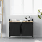 Laundry Basket 2 Compartments with Shelf Sonoma Oak 859076