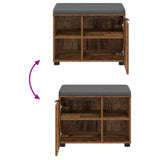 Hall Bench Old Wood 60 x 38 x 46 cm Engineered Wood and Fabric 891502