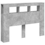 LED Headboard Concrete Grey 140x18.5x103.5 cm Engineered Wood 837347