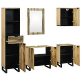 Bathroom Furniture Set with Drawer 5 pcs Brown Engineered Wood 3310045