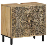 ZNTS 3 Piece Bathroom Furniture Set Solid Wood Mango 3206314