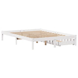 Bed Frame without Mattress White 135x190 cm Double Solid Wood Pine 3301427