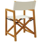 8 Piece Folding Garden Chairs Cream White Fabric 3208918