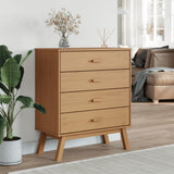 Drawer Cabinet OLDEN Brown Solid Wood Pine 358588